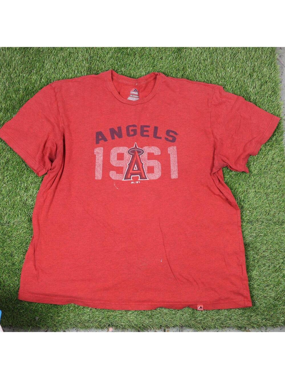 Majestic Los Angeles Angels 1961 Red Vintage Graphic T-Shirt
